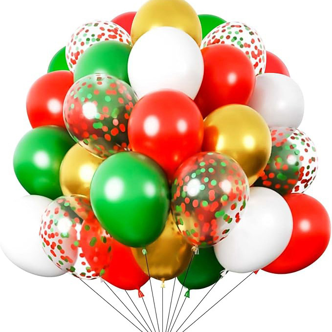 Set de baloane de Crăciun mixte de 12 inch