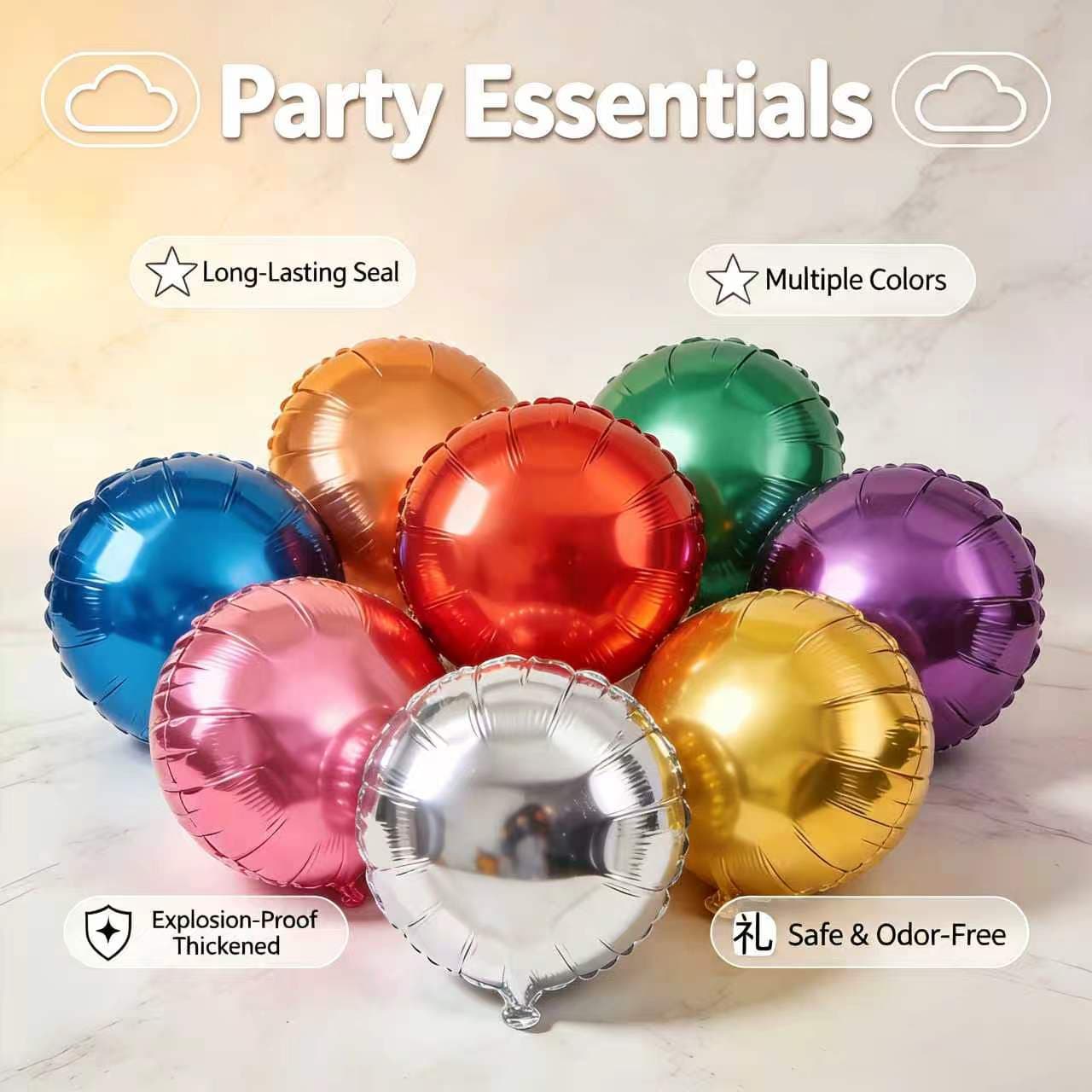 Baloane Mylar rotunde din folie de 18 inci