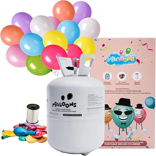 Baloanele din latex pot fi umplute cu heliu pentru a pluti