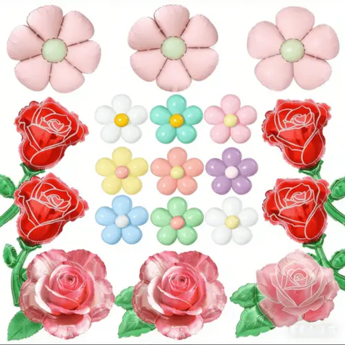 Baloane din folie cu flori