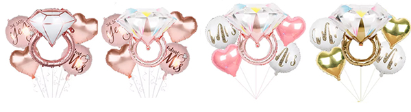 Diamond ring foil balloon small set