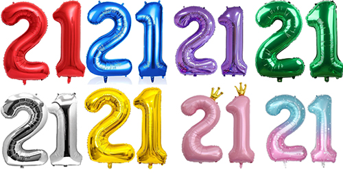 21st foil balloons