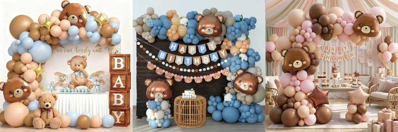 Teddy bear balloon arch