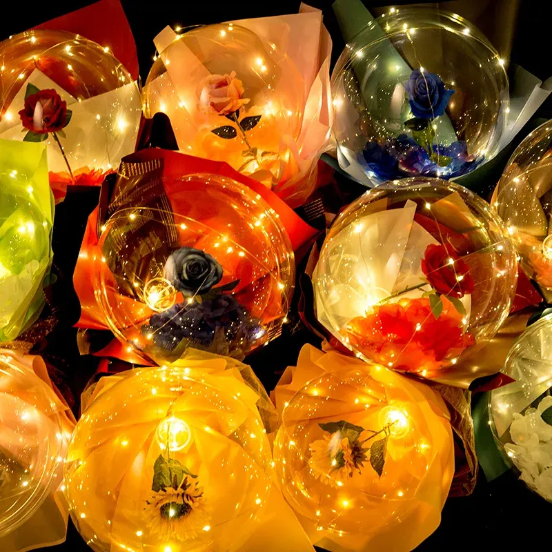 LED ROSE BOBO BALOONS