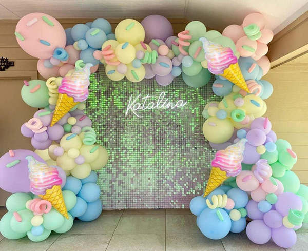 Garland cu arc de balon cu înghețată de macaron